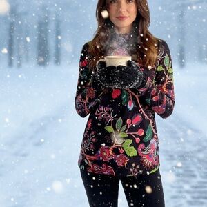 Floral Black Women's Top